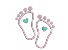 Stickdatei - Füße Appli Herz